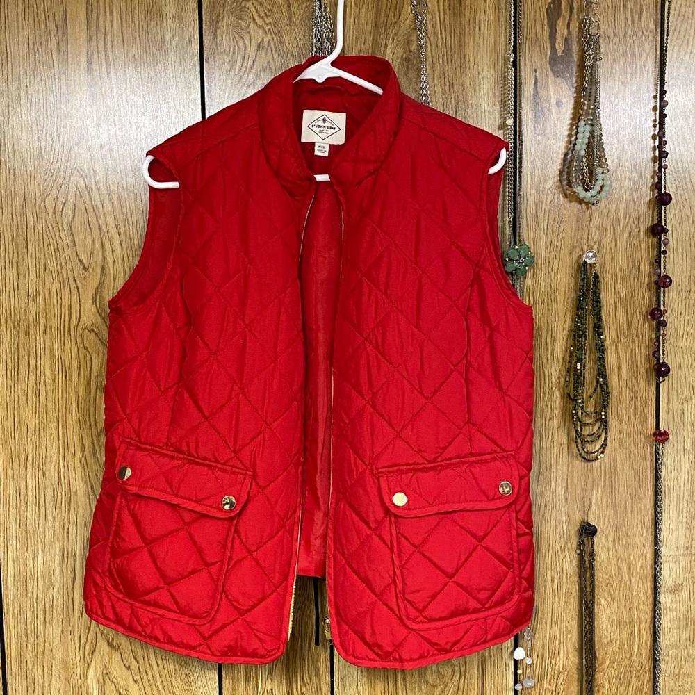 St. John’s Bay red quilted vest